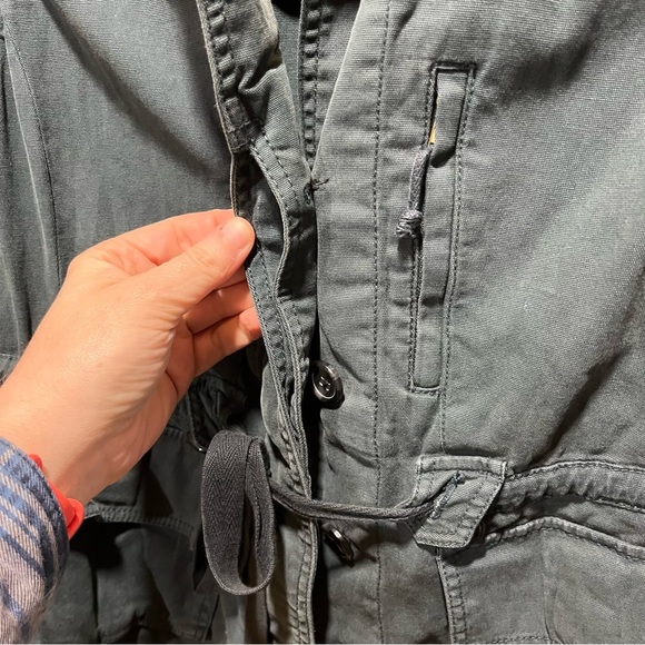 ANTHROPOLOGIE ~ Hei Hei Women’s Dark Green Utility Jacket with Waist Drawstring - Picture 4 of 11